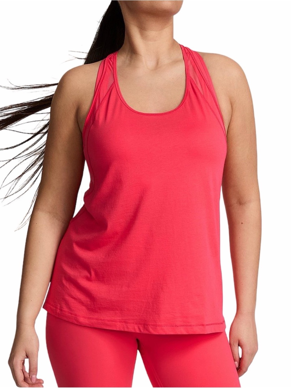 Victoria’s Secret VSX Cotton Jersey Racerback Tank Top - Large - Pink Island